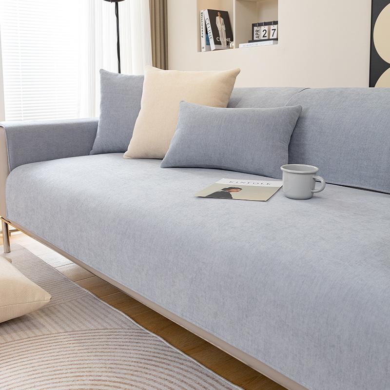 Chenier Sofa Cushion Is Universal In All Seasons, Non-Slip, High-End Gray Seat Cushion, Simple Sofa Cover, Cover Cloth, Backrest Towel.