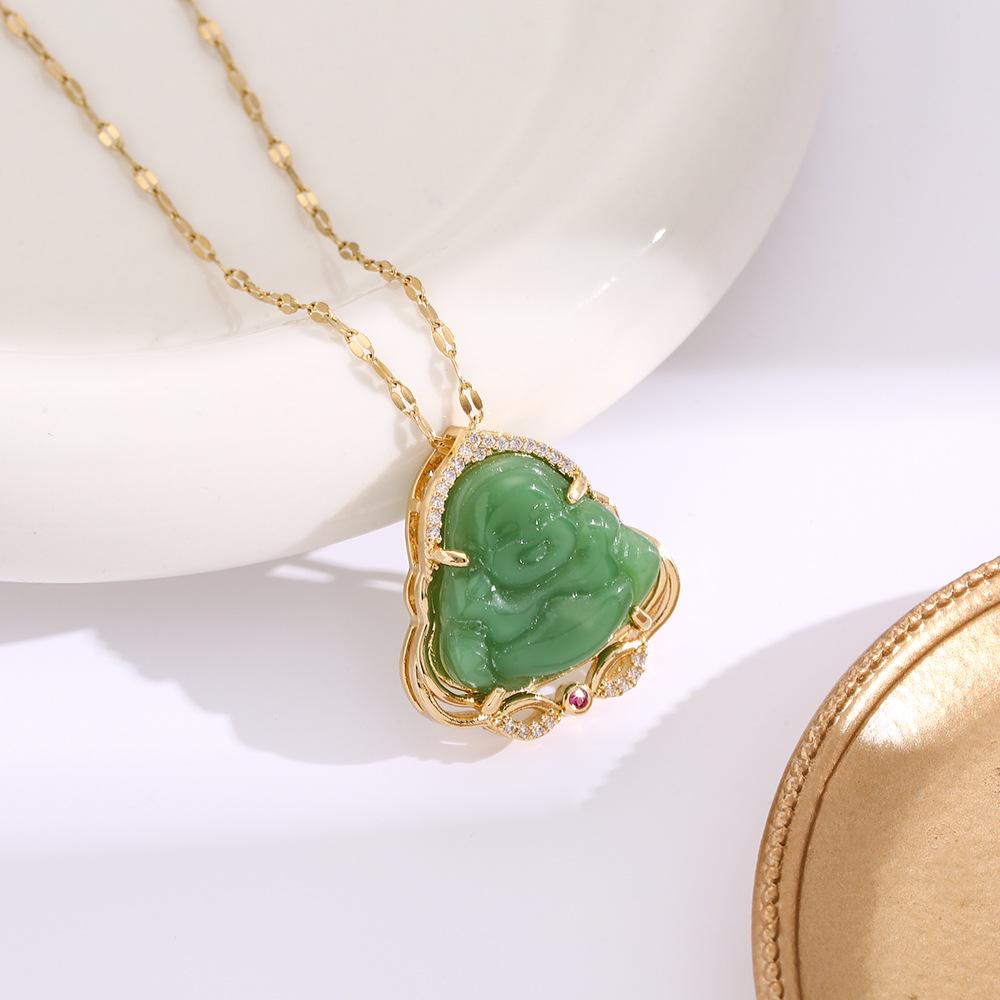 Hochwertige Damen Halskette aus Titanstahl mit vierblättrigem Kleeblatt - Nicht verblassend, vielseitige Schlüsselbeinkette