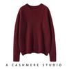 Women's Cashmere Round Neck Sweater - Solid Color, Versatile and Cozy for Autumn/Winter 2024