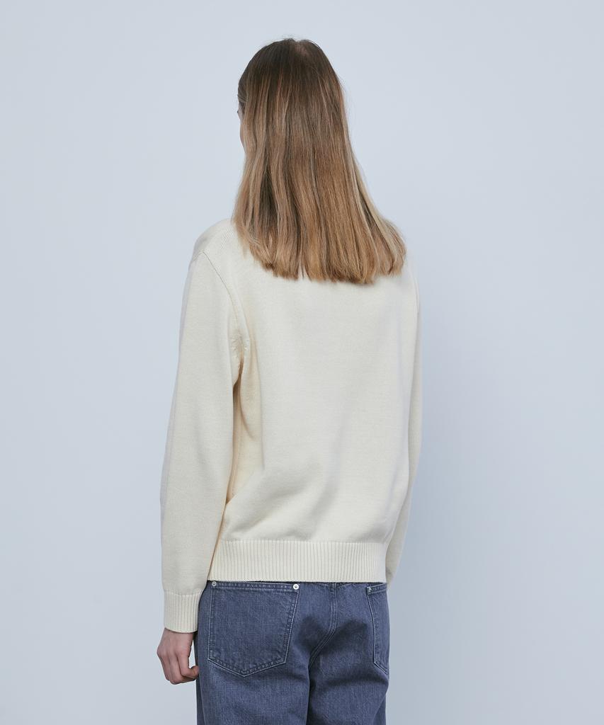 KNITTED Cotton Button Collar Knit Oatmeal
