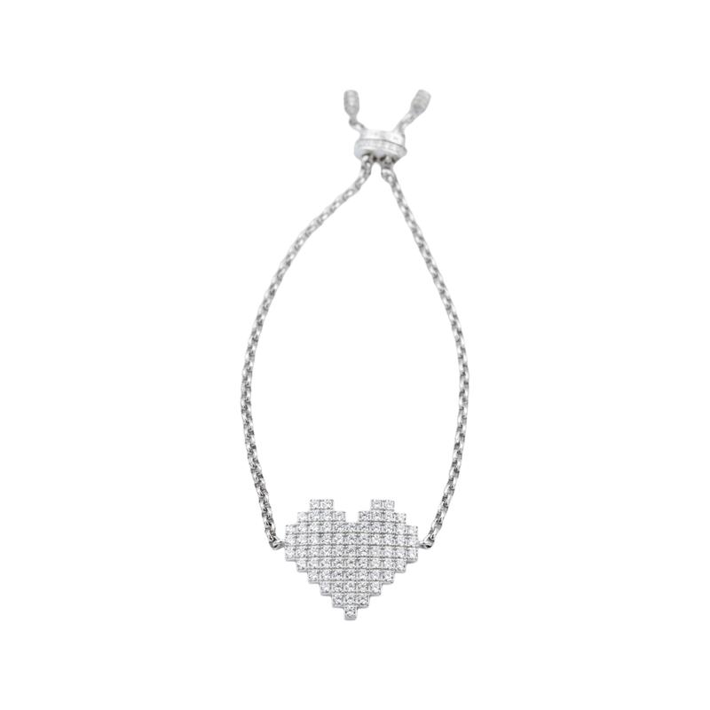 APM Monaco Heart-shaped design, elegant and refined, high-end 925 silver bracelet, women s silver AB3743OX серебряный
