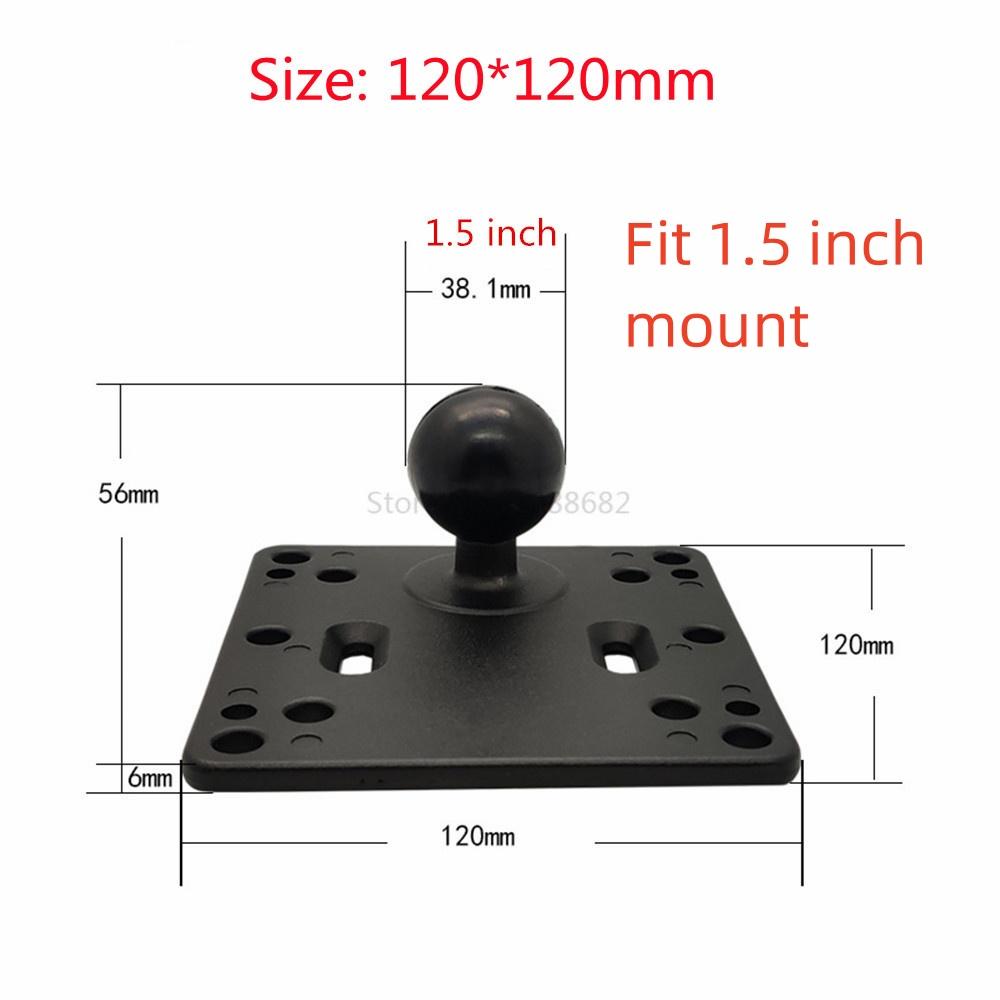 Jadkinsta 1 or 1.5 Inch Rubber Ball Mount To Aluminum Motorcycle Round Square Mounting Base Plate for Gopro Camera Cellphones