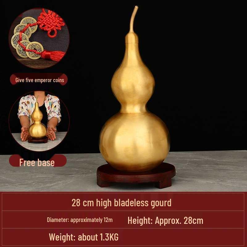 Brass Bagua Gourd with Five Emperors' Coins Pendant – Home Decor Craft