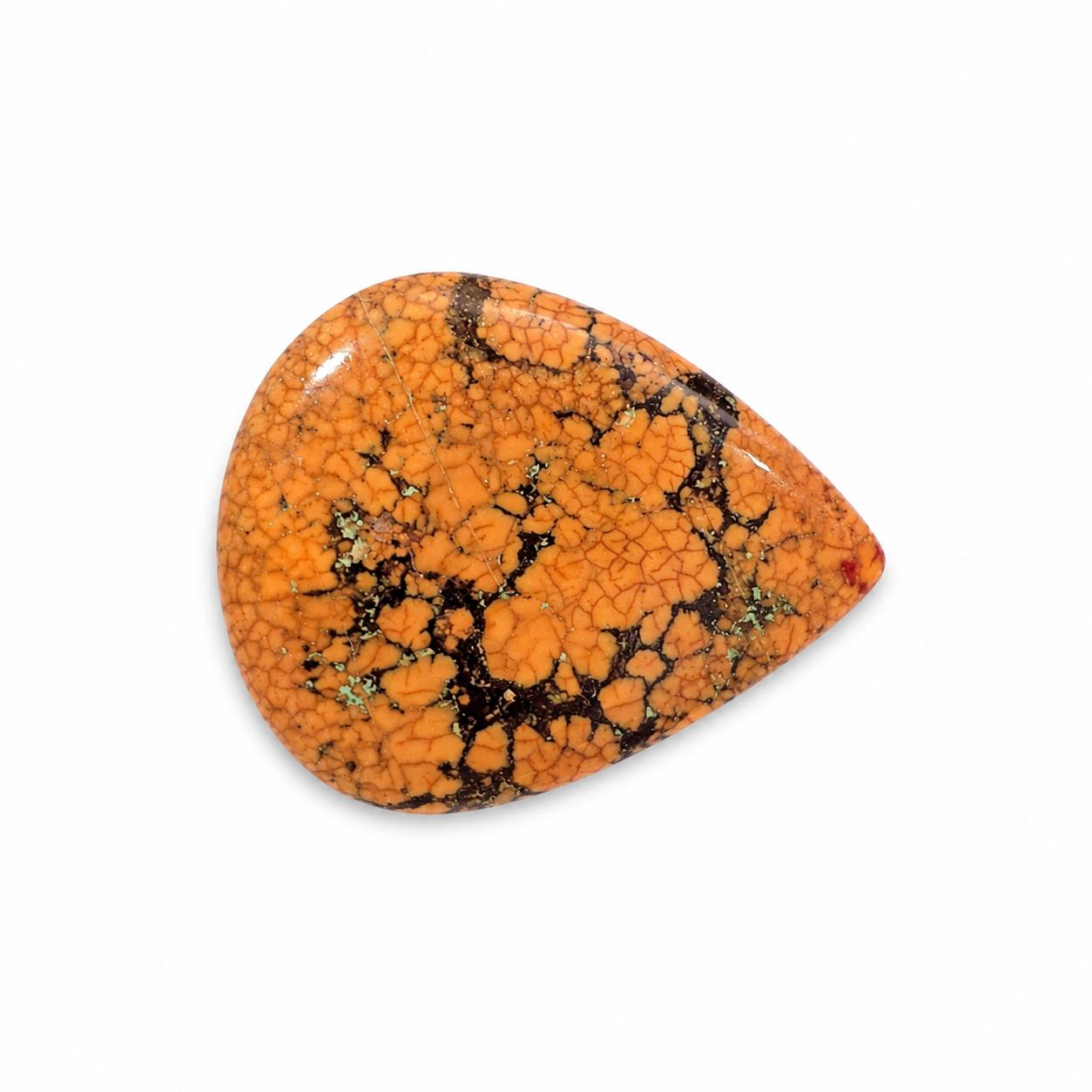 Orange Turquoise Pear Cabochon | Natural Orange Turquoise Gemstone | Loose Cabochon for Jewelry Making 32x38mm оранжевый