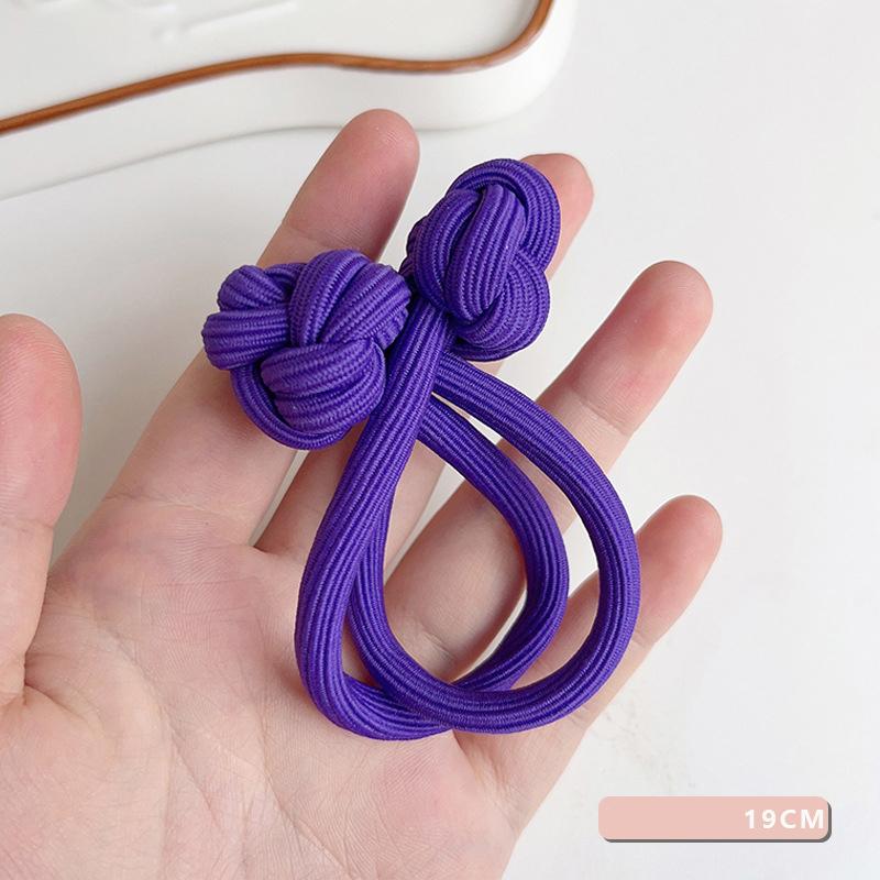 New Women Coffee Color Chinese Knot Hairband Hair Accessories Ponytail Elastic Hair Ties for Girls Hair Rope
