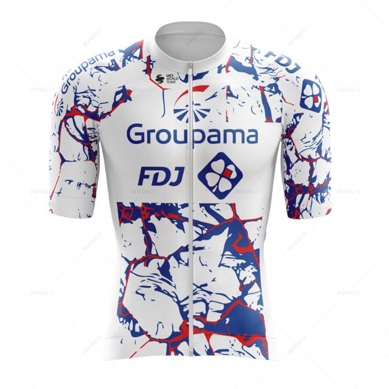 Cyklistické dresy 2026 Fdj Pánské cyklistické oblečení Letní krátký rukáv MTB Cyklistický oblek Oblečení na kolo Ropa Ciclismo Hombre