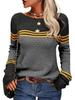 2025 European American Striped Color Block Knit Sweater: Autumn/Winter Women's Fashion Pullover