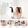 Portable Trifold Vanity Cosmetic Mirror with Height Adjustable Hooks for Self Hair Cutting Makeup Folding for Bath and Travel