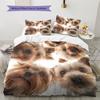 Yorkshire Terrier Pattern Bedding Home Decoration Birthday Gift (1 * Duvet Cover + 2 * Pillowcase, Without Core)