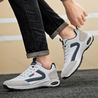 Große Plateau-Sneaker für Herren 2026 Neue Ganzjahres-Bequeme Schnür-Gehschuhe Höhensteigernde Rutschfeste Laufschuhe