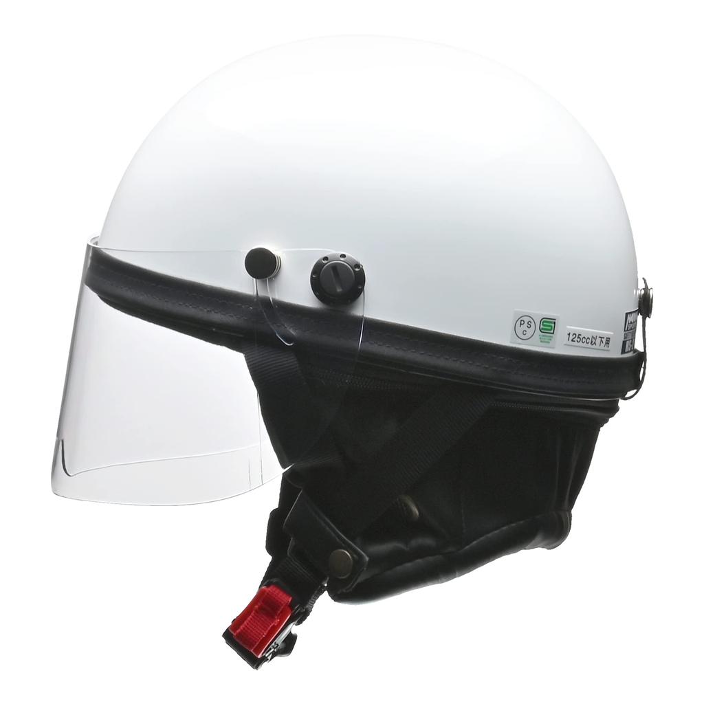 LEAD Half Motorcycle One Size Fits Most HS-2 Helmet, White,