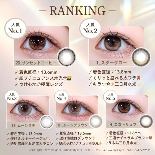 Water-Light Colored Contact Lenses [LILMOON Official Store] Nanbu Momoka Image Model LILMOON 0.03ZERO Series 1-Day Contact Lenses, 10 Lenses, Sunset C