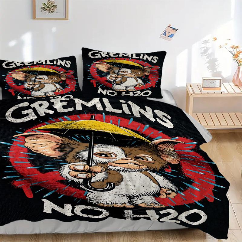 

3 шт. Комплект постельного белья Gremlins, Мягкое удобное пододеяльник, Для спальни, Гостевой комнаты (1*Пододеяльник + 2*Наволочки, Без наполнителя) yy 135x200cm