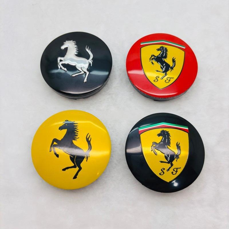 1 peça 56mm Emblema Cavalo Ferrari Emblema Calotas Centrais de Roda de Carro Capas de Aro Adesivos Para Ferrari SJ Roma F8 SF90 Acessórios