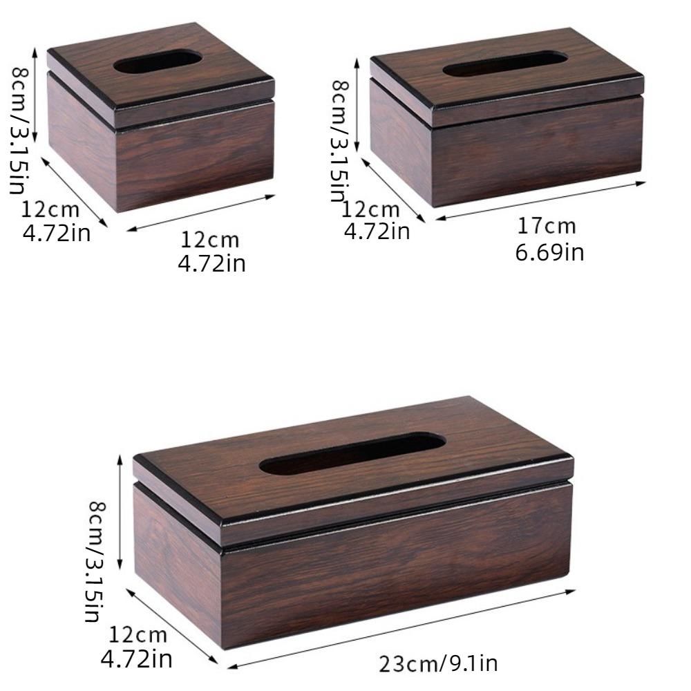 Imitation Walnut Wood Desktop Tissue Box Square Tissue Dispenser Modern Paper Storage Box  Bedroom
