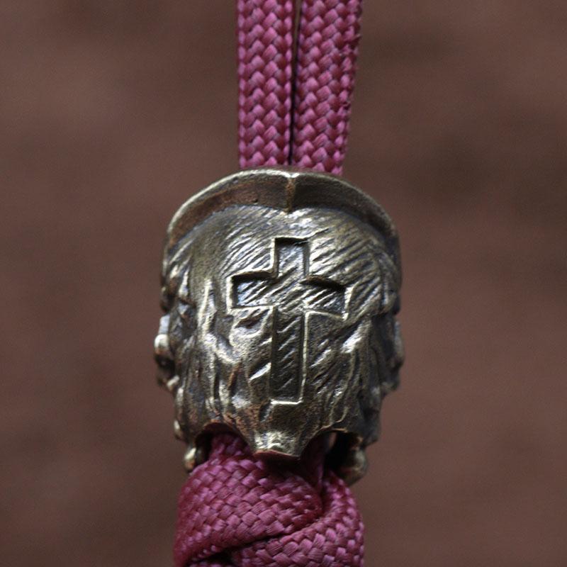 Cuțit din alamă cu cap de craniu în cruce EDC DIY Paracord Brățări țesute Snur Pandantive Accesorii Instrumente în aer liber Atârnare bibelouri