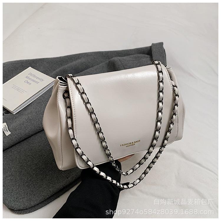 

Retro commuter versatile large-capacity bag women s 2025 new solid color fashion tote bag premium shoulder bag білий