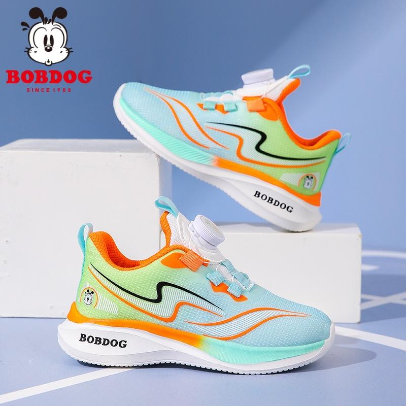 Babu Bean Children's Shoes Boys and Girls Red Rabbit Sneakers 2025 New Spring Mesh Breathable Lightweight Running Shoes