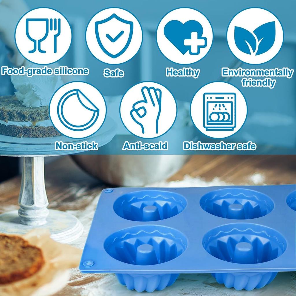 Hggzeg Silicone Mold Set 6 Cavities Baking Molds Nonstick Blueberry Chocolate Cake Mold 277x165x35mm Reusable Odorless BPA Free