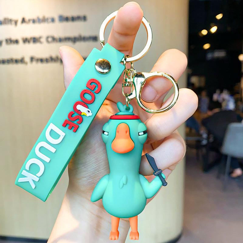 

Cute Duck Goose Keychain With Soft Rubber Material Great For Giving Gift циан