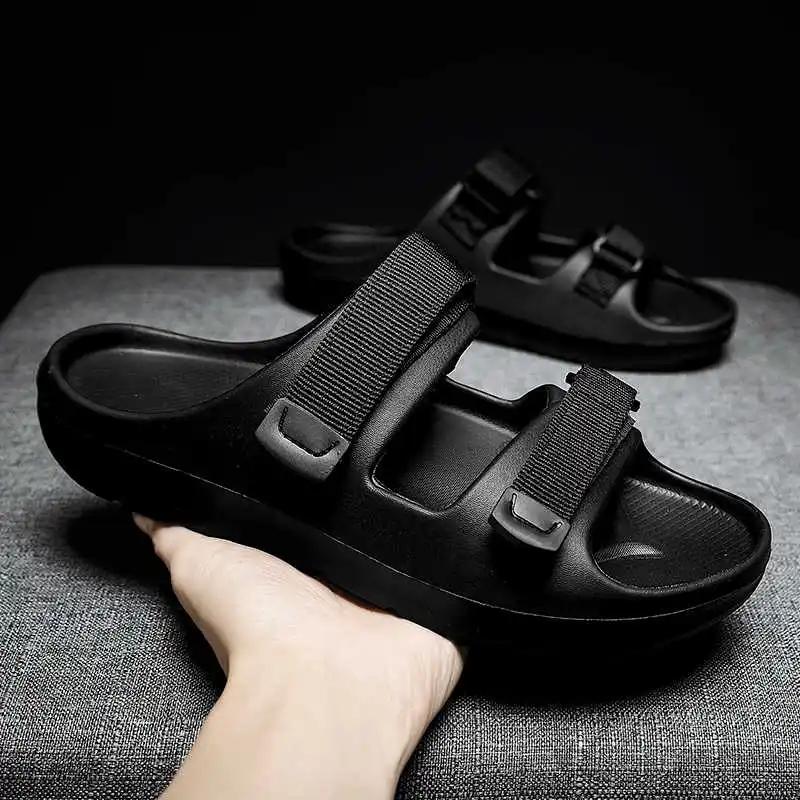 Appearance Increases Synthetic Leather Sandals Brown Slipper Slipper Men's Shoes Sports Sneakers Design Drop Shipping