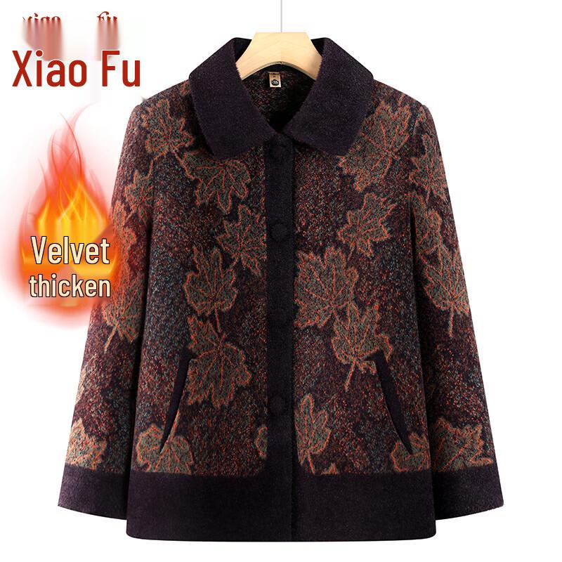 

Women s Thickened Wool Blend Winter Jacket for Seniors 4XL