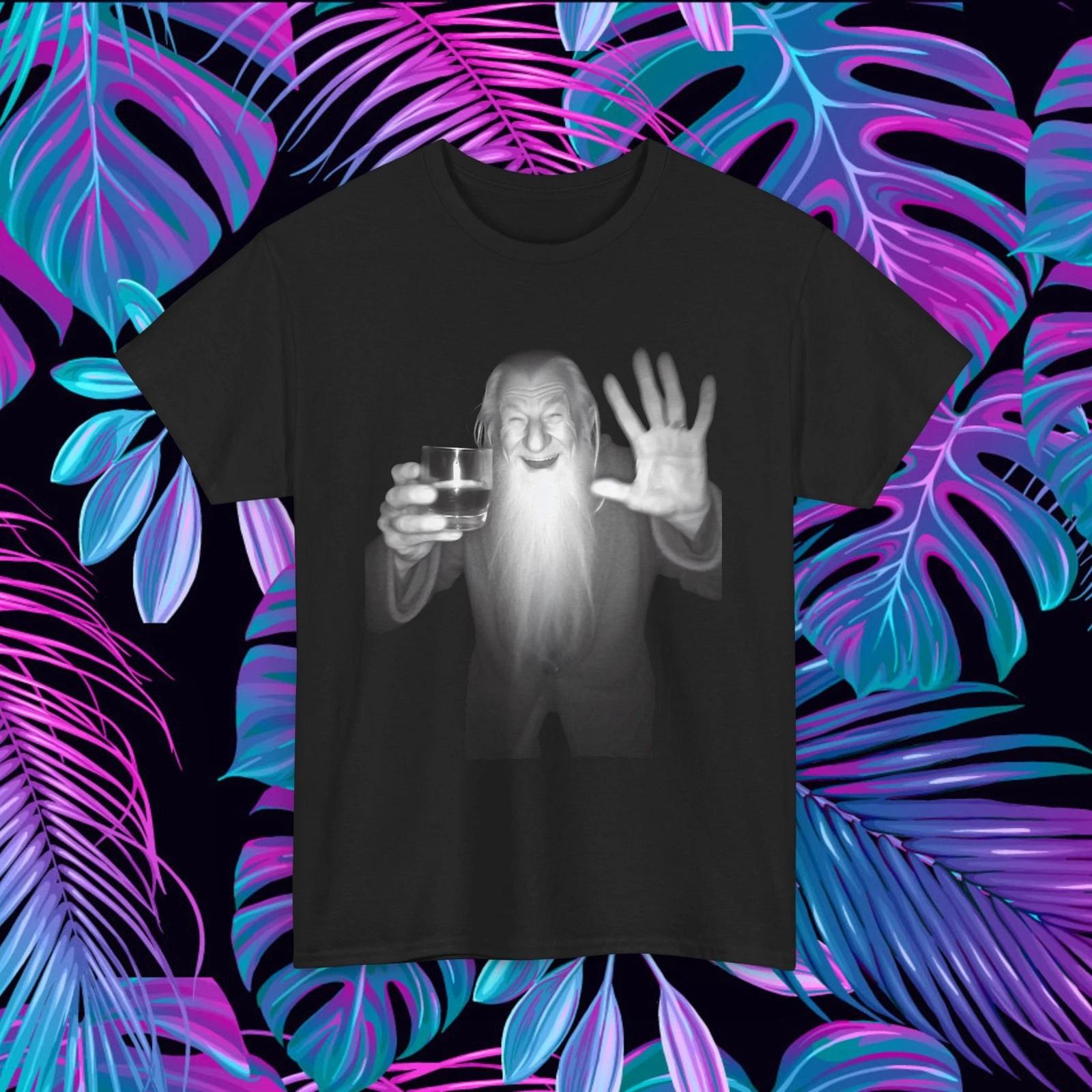

Funny Gandalf Happy Drinking Tee, Lord of the Rings T-Shirt for Men and Women L