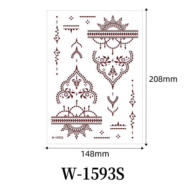 Zhengxiang 2025 Waterproof Brown Floral Lace Henna Tattoo Sticker
