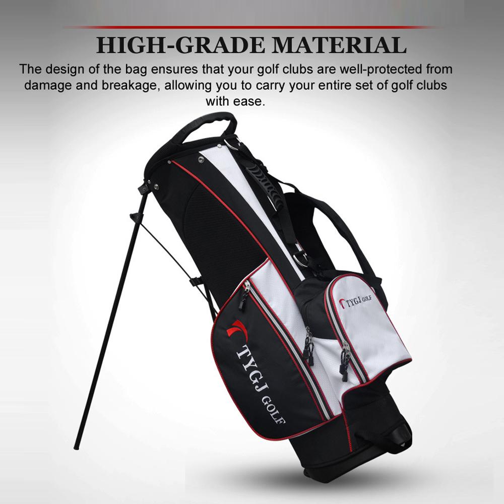 Portable Golf Rack Bag With Braces Bracket Golf Bag With Stand Support Lightweight Golf Bag