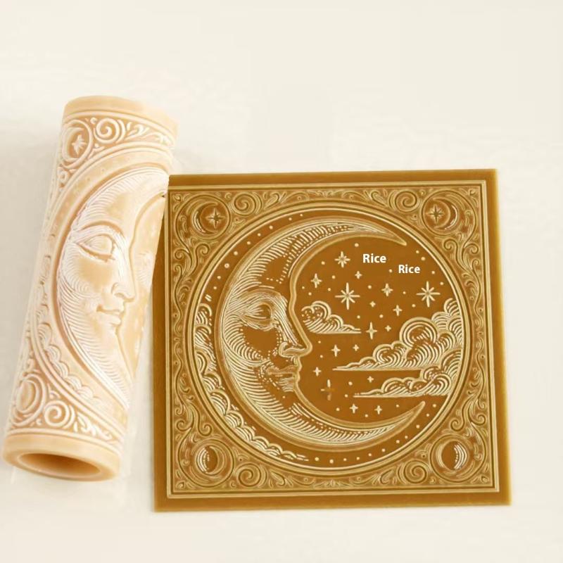 Flower Skull Clay Tile Roller Clay Texture Roller Ceramic Printing Polymer Textured Rolling Pins Pottery Diy Tools Handcrafts