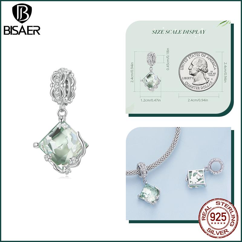 

BISAER 100% 925 Silver Bee Daisy Charm Bead Butterfly Flower Safety Chain Fit Women DIY Bracelet Necklace Fine Jewelry