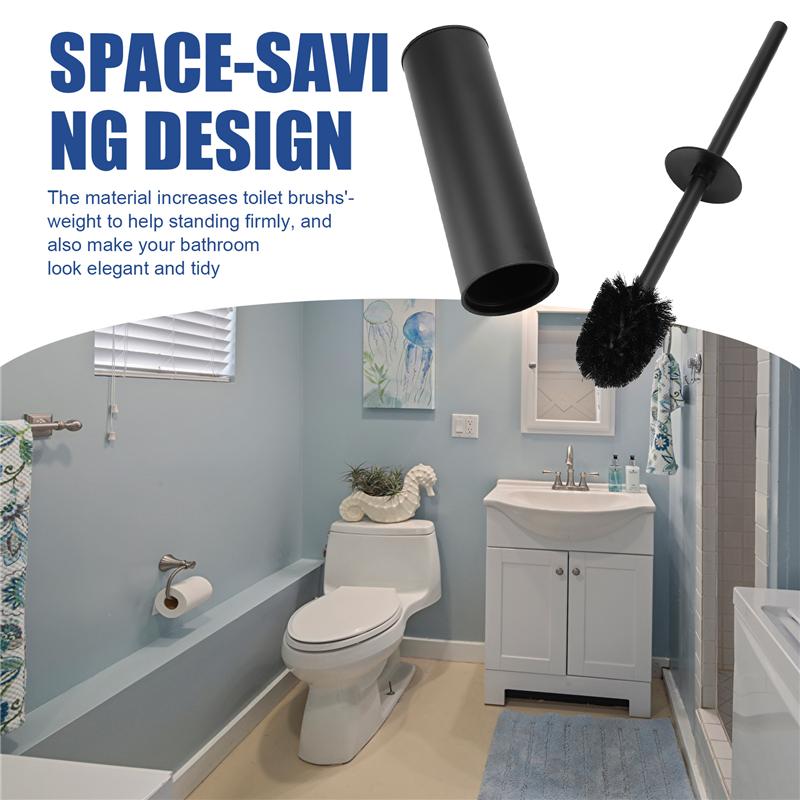 Toilet Brush And Holder, Bathroom Stainless Steel Toilet Brush With Holder, Toilet Wall Mounted Cleaning Brush-B61B