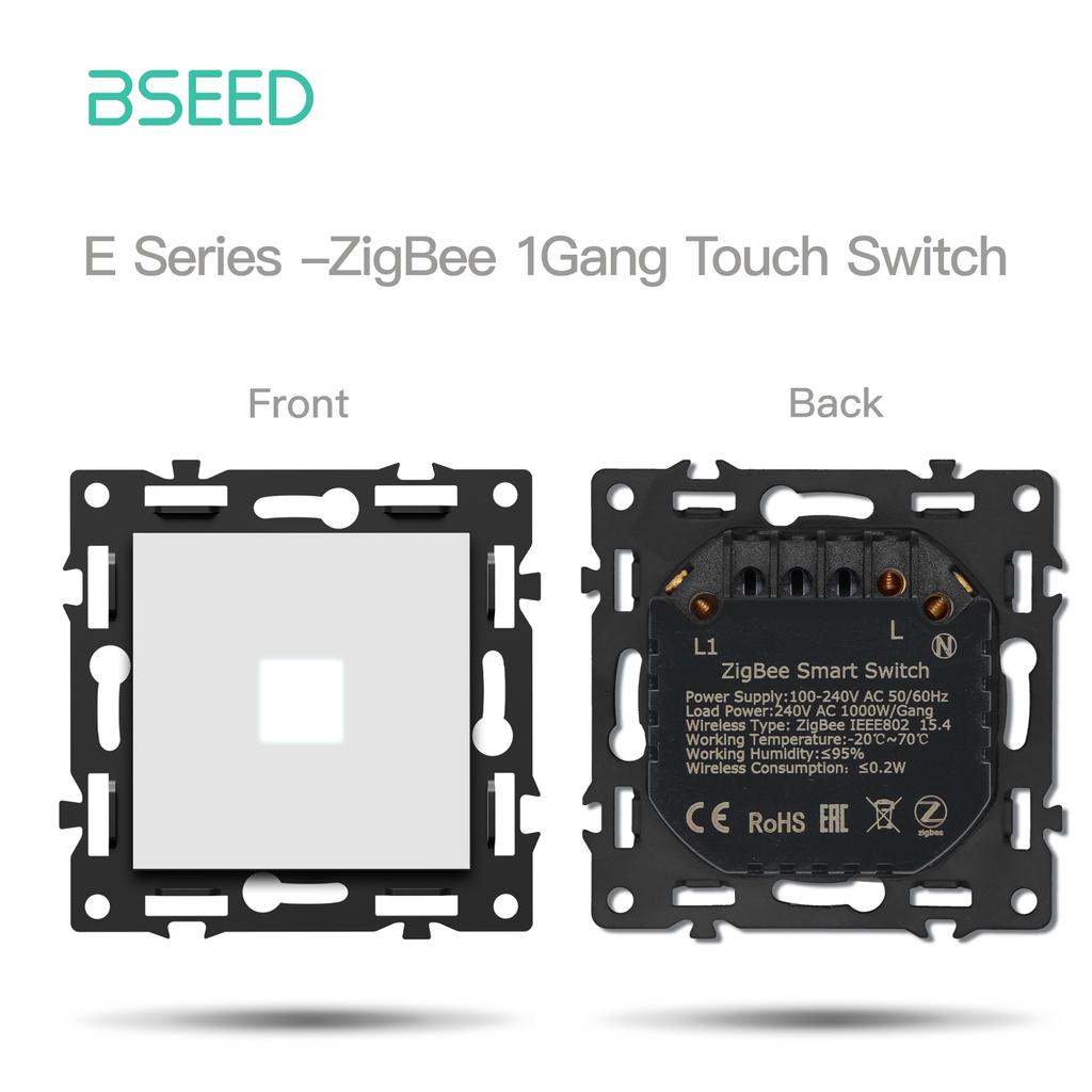 BSEED Zigbee Switches Module Glass Panel Touch Switches USB C Phone Charge Socket Port Smart Function Key EU Sockets Parts