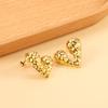 Fashion Jewelry Love Stud Earrings Creative Irregular Folds Texture Heart Earrings Stainless Steel Gold Plated Earrings