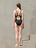 Jeteseu Women'S Wide Strap Space Black One-Piece Swimsuit L_9A0012