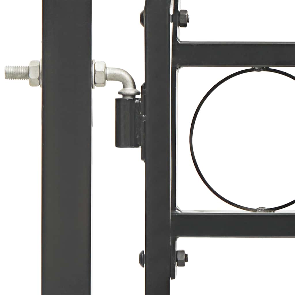 Garden Gate ASSEN with Arch Top Steel 102 X 175 Cm Black
