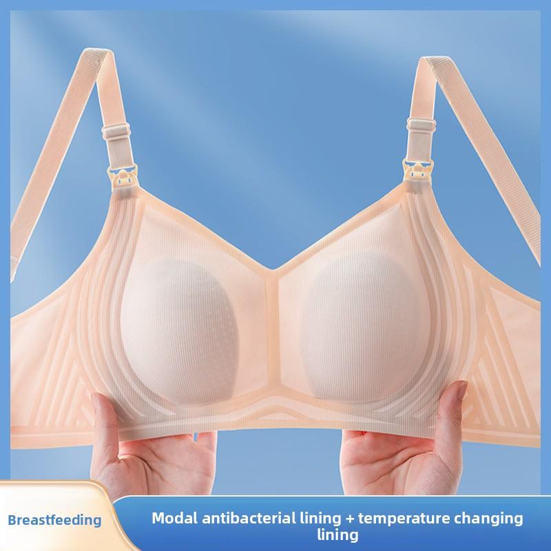 Maternity Bra for Pregnancy & Breastfeeding, Push Up Side Support Wireless Nursing Bra for Pregnant Women
