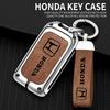 Leather Metal Car Key Case Cover Shell Remote Holder Accessories For Honda CRV CR-V Fit Civic Accord HR-V HRV City Odyssey XR-V