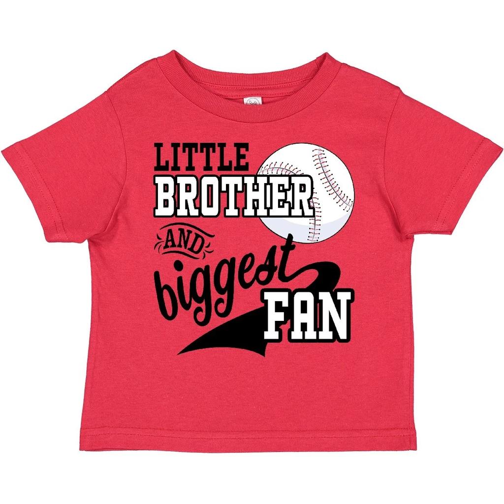 Inktastic Little Brother And Biggest Fan- Baseball Family Fan Toddler T-Shirt