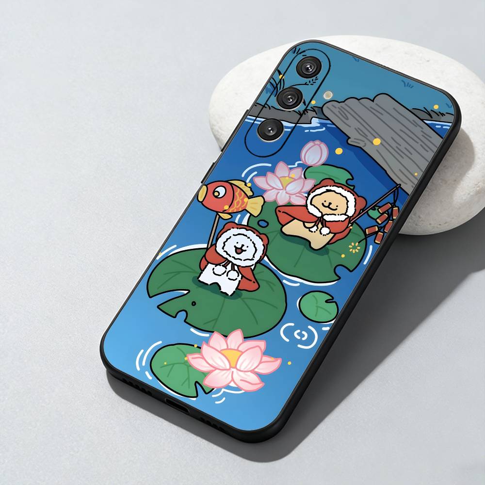 Cartoon Line M-Maltese Dogs  Phone Case For Samsung Galaxy A73,A72,A71,A70,A52,A51 Others Soft Black Cover