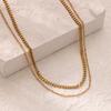 Multi-layer Stacked Chain Stainless Steel Gold-plated Double-layer Necklace Women's Fashion Niche Color-preserving Thin Chain O-chain New