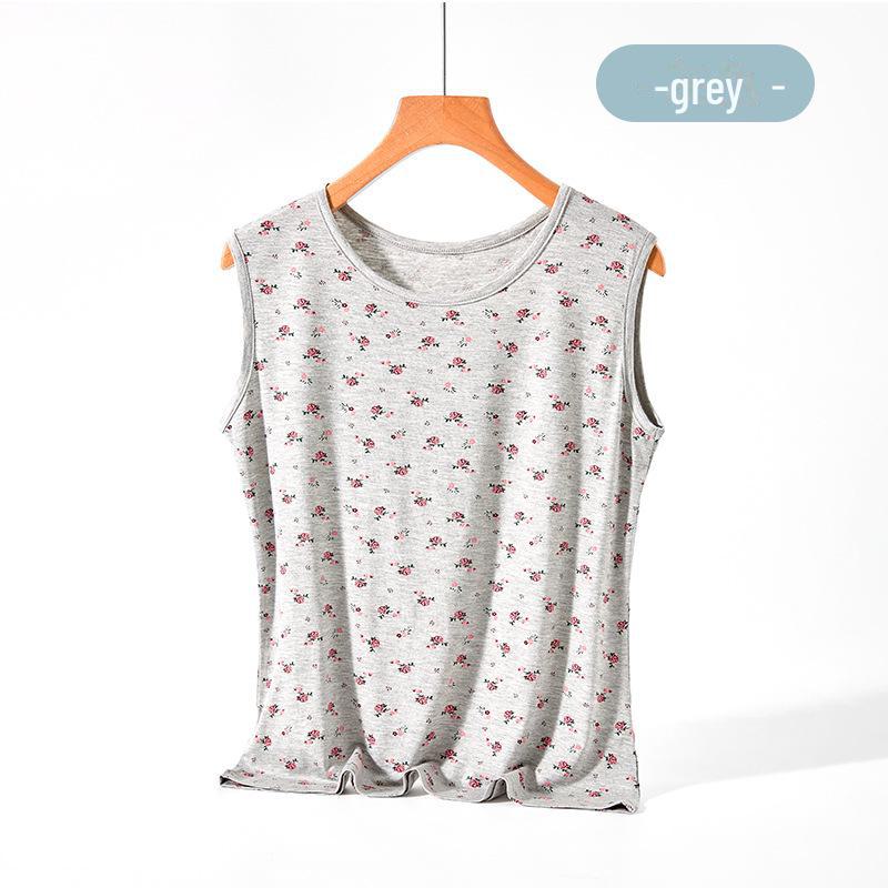 

Летняя пижама мамы: Легкий модальный жилет и комплект с короткими рукавами для женщин среднего и пожилого возраста 4XL (130-140 jin) серый