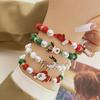 Set of 4 Christmas Charm Bracelets - Cute Holiday Santa Claus, Reindeer, Glove Pendants, Suitable for Daily Wear