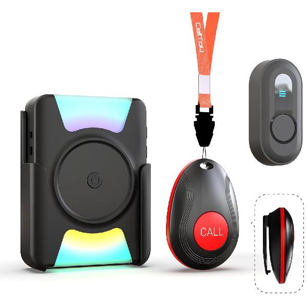 CallToU Caregiver Pager Wireless Call Button Vibration Pager 1000FT Nurse Calling Alert System for Hard of Hearing Home Elderly Disabled Patient 2