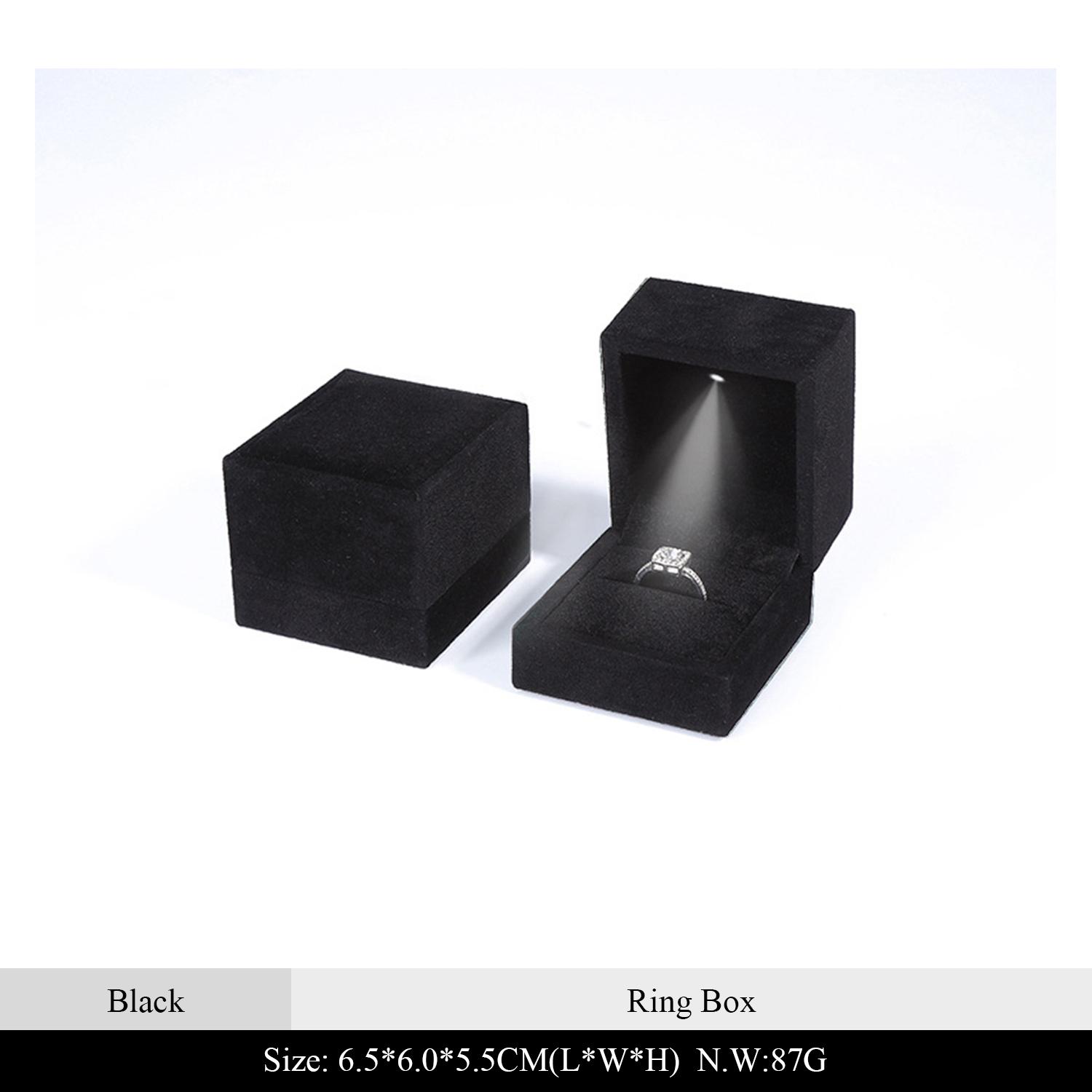 Hot Sale LED Light Velvet Jewelry Box, Luxury Luminous Gift Box for Rings & Necklaces, Premium Jewelry Packaging Case Velvet