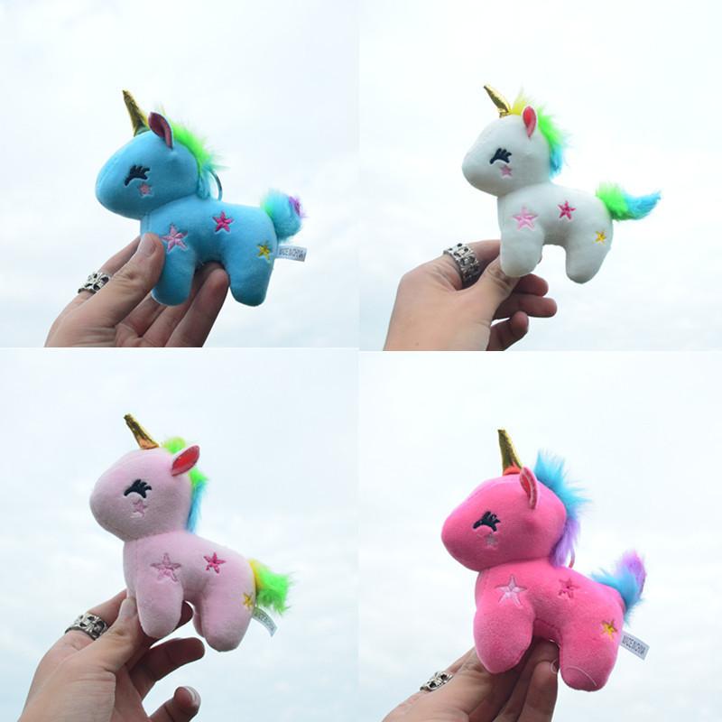 Adorable Plush Unicorn Keychain Soft Pp Cotton Miniature Horse Bag Charm