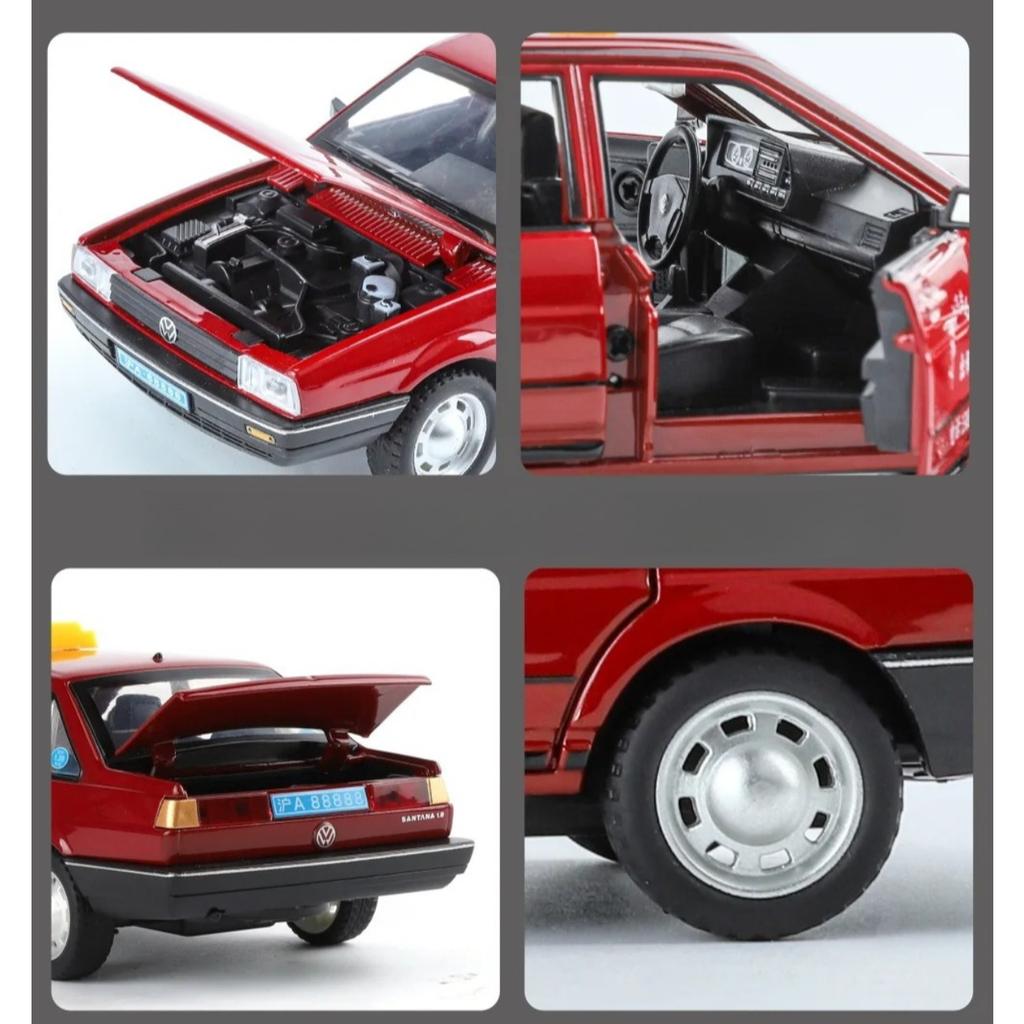 1/24 Santana Taxi Alloy Model Collection Living Room Car Decoration Toys Gifts