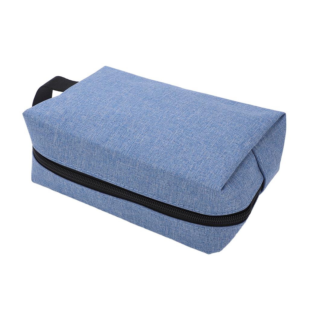 2Pcs Storage Bag Travel Cosmetic Bag Waterproof Canvas Toiletry Pouch for Make Up Skin Care ProductBlue