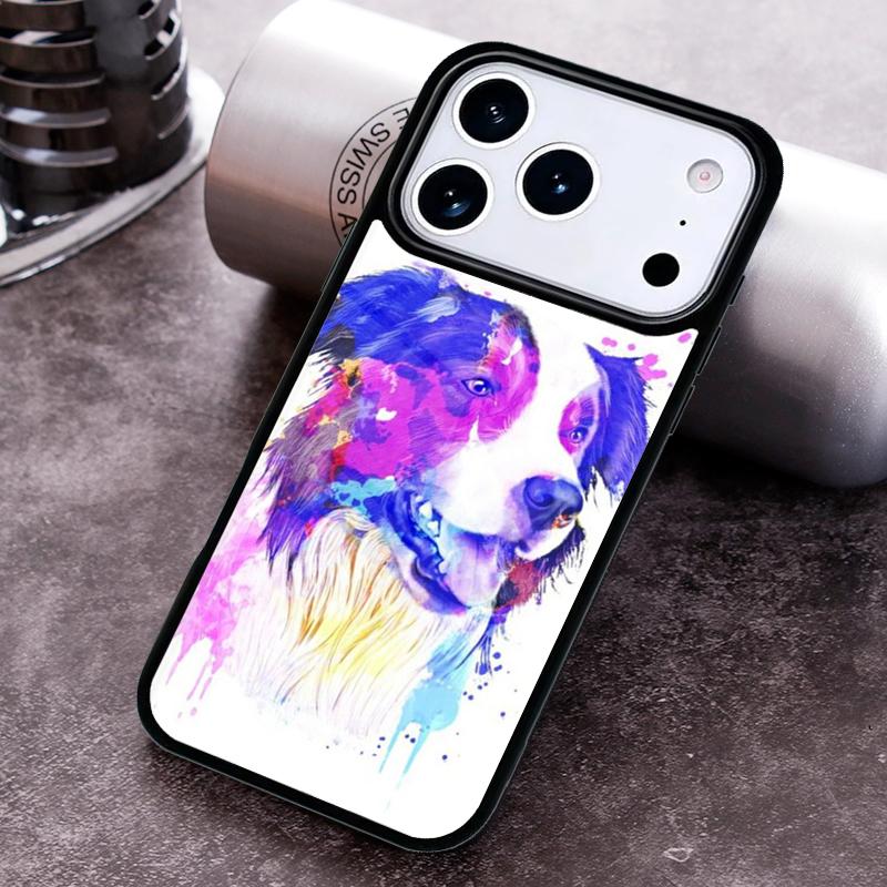 Border Collie Watercolor Phone Case For iPhone 17 16 15 14 13 12 11 Pro Max Plus 17Air Soft Silicone Cover