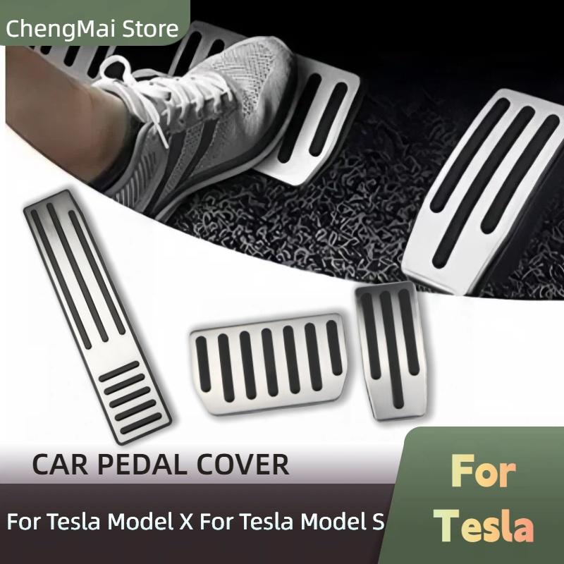 Car Foot Pedal Pads Covers for Tesla Model X For Tesla Model S Inner Accessories Aluminum Alloy Accelerator Brake Rest Pedals